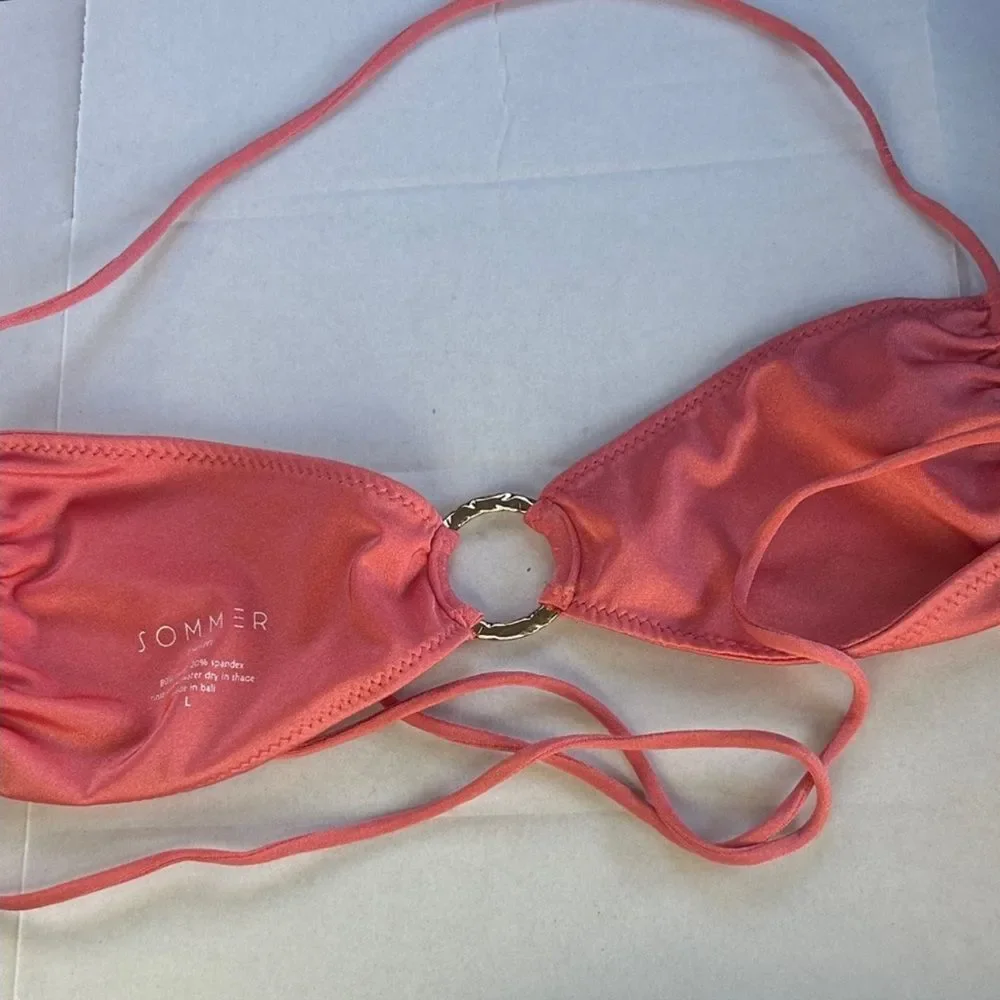 NWOT Sommer Swim Lucia Bikini Top & Iggy Bottom Set in Coral Size M/L - Picture 7 of 11